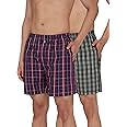 XYXX Men's Checkmate Super Combed Cotton Regular Fit Boxer Shorts with No Marks Waistband & Dual Side Pocket (Pack of 2)