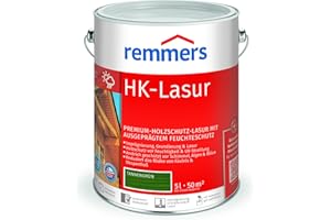 Remmers HK-Lasur 3in1 tannengrün, 5 Liter, Holzlasur aussen, 3n1: Imprägnierung, Grundierung & Lasur, Holzschutz vor Feuchtigkeit & UV-Strahlung