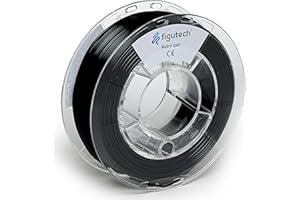 Figutech Filamento PLA Negro | Pla 1.75mm +/- 0.02mm | Filamento Impresión | Impresora 3D | Filamento 3D | Color Negro | Bobina 250gr