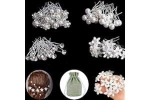 ZOCONE 50 Pezzi Forcine Capelli Sposa, Strass Cristallo Fermagli Accessori 4 Stile Cerimonia Nuziale, per Matrimonio (A)