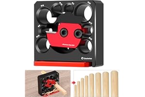 IDONG Dima per la produzione di tasselli， Dowel Maker Jig Kit， punta per trapano elettrico Macchina per tasselli per asta rotonda 8 mm a 20 mm Maschera regolabile per la creazione di tasselli