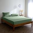 Mellanni Double Fitted Sheet - All Around Elastic - 30 Cm Deep - Ultra Soft Brushed Microfiber, Shrinkage & Fade Resistant - (135x190 cm, Sage)
