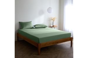 Mellanni King Size Fitted Sheets - All Around Elastic - 40 Cm Extra Deep - Soft Brushed Microfiber, Shrinkage & Fade Resistant - (150x200 cm, Sage)