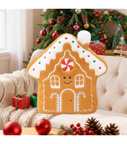 Coussin Peluche Bonhomme En Pain D'épice - Décoration Noël, 40 Cm, Doux Et Mignon, Pour Salon, Chambre, Canapé, Voiture