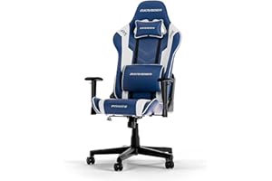 DXRacer (l'originale Prince P132 Sedia Gaming, Ecopelle, Blu-Bianco, Fino a 185 cm