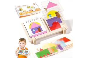 Guopai Gioco Educativo Montessori 3+ Anni, Puzzle Logico Casa, 60 Sfide Progressive, Pensiero Spaziale e Geometrico, Gioco in Legno per Bambini e Bambine