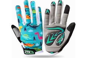 FINGER TEN Guanti da ciclismo per bambini, in bicicletta, per mountain bike, per moto, con dita piena, guanto da bicicletta, arrampicata, escursionismo, skateboard, in gel resistente all'abrasione,