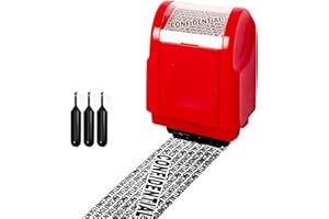 YAAVAAW Znaczek blokujący adres, ochrona przed kradzieżą tożsamości, pieczęć rolkowa chroniąca przed kradzieżą prywatności, ochrona danych osobowych, pieczęć rolkowa (czerwona pieczęć + 3 wkłady atramentowe)