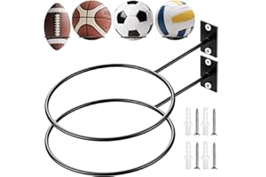 KGGZKG Uchwyt ścienny na piłkę, uchwyt ścienny, metalowy uchwyt na piłkę, czarny uchwyt do koszykówki, ze śrubami do koszykówki, siatkówki, piłki nożnej, rugby