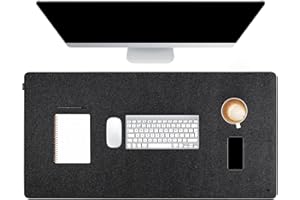 Formgut® Sottotavolo in Feltro - Sottotavolo in feltro di alta qualità per ufficio e posto di lavoro - Protezione per il tavolo e organizzatore - 100 x 50 cm (grigio scuro)