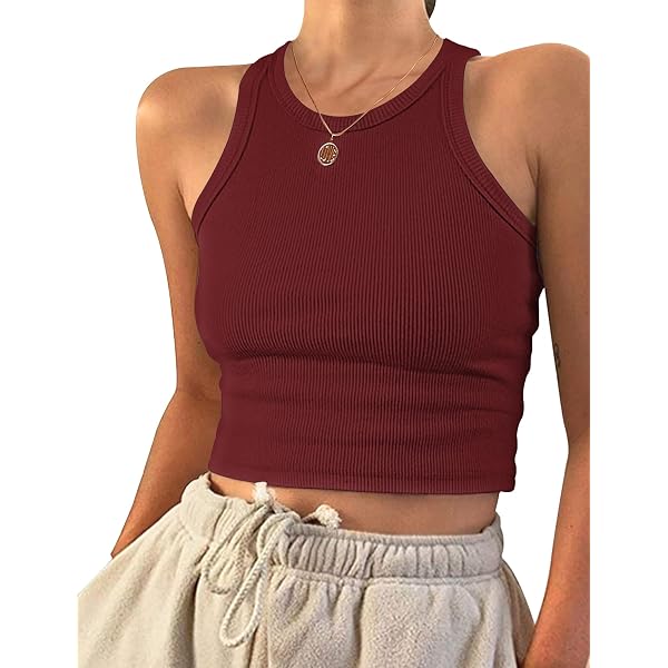 EADINVE Women's Ruched Crop Tank Top - Summer Sleeveless, Slim Fit, 95% Cotton 5% Spandex