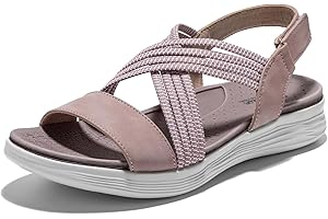 JOMIX Sandały damskie letnie wygodne płaskie sandały eleganckie miękkie