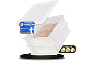 ‎DELICRET THE DELICATE SECRETS OF THE WORLD DELICRET - 2x Teigbox & 1xDeckel| Pizzaballenboxen| Außenmaße je Teig Box: 40x30x10| bestens geeignet als Teigwanne mit Deckel für Brotteig | Pizzateigbehälter | Gärboxen Pizza | Pizzaboxen