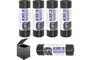 CTDMJ Camping Toilet Bags, 100 PCS (5 Roll) Thickened Compostable 30L 8 Gallon Portable Toilet Biodegradable Bin Bags for Camping, Hiking, Travel, Kitchen, Home