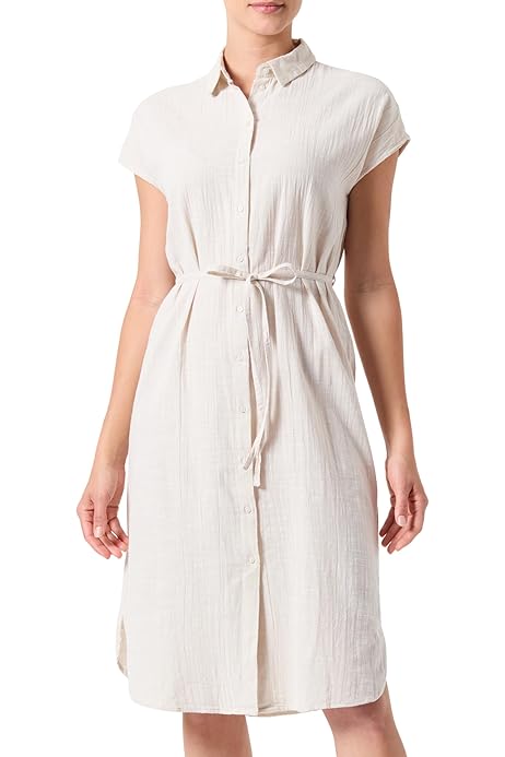 ONLY Damen Musselin Kleid ONLThyra V-Neck Sommerkleid mit Volants  