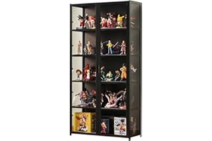 JSLJJBD Vitrina De Acrílico Vitrina Expositora para Colecciones Estanteria con Puertas Muebles De Salon Diseño De Puerta Doble, Transparente En Tres Lados, Gran Capacidad De Carga 82x33x161cm Black