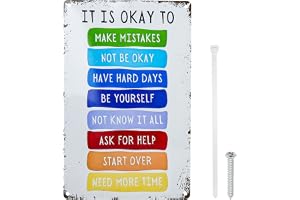 VOSSOT "IT IS OKAY TO" motiverande citat affisch färg motivationsaffisch för barn vintage affisch rostfri aluminium metallaff