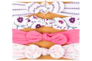 Vellette Stirnbander Haarband Mehrfarbig Stirnband Haarschleifen | weich und Hautfreundlich fur Bebe Madchen Kinder 4Stück