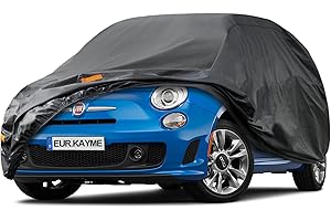Telo Copriauto da Esterno, Kayme Copertura per Auto Impermeabile Anti UV Anti Vento Antipolvere, Compatibile con Fiat 500, Abarth 595 695, Twingo, 108, Picanto, Adatto per City Car fino a 365 cm.