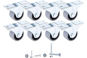 DIFORMA Lot de 8 petites roulettes en caoutchouc 30 mm pour meubles, non pivotantes, sans plastique, pour appareils et équipements