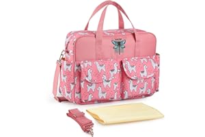 SONARIN Lightweight Large Capacity Baby Nappy Changing Tote Bag,Waterproof Baby Changing Bag Satchel Messenger Bag Travel Diaper Bag with Shoulder Strap & Changing Mat