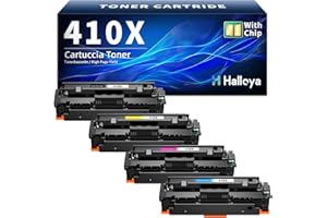 Halloya 410X Cartouche de Toner Compatible pour HP 410X CF410X 410A CF410A M477 Toner Color Laserjet MFP M477fdw M477fdn M477fnw M452dw M452dn M452nw M377dw (4 Pack)