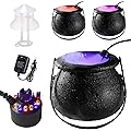 Chaudron de Sorcière D'Halloween,Chaudron Halloween avec Fumée,Chaudron Fumée Halloween,Machine à Brouillard Witch Cauldron,pour Décor de Fête D'Halloween Intérieur Extérieur