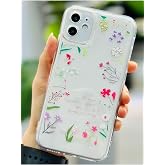 Go Aksesuar Iphone 11 ile Uyumlu Kenar &Ccedil;i&ccedil;ekler Desen Baskı Silikon Kılıf