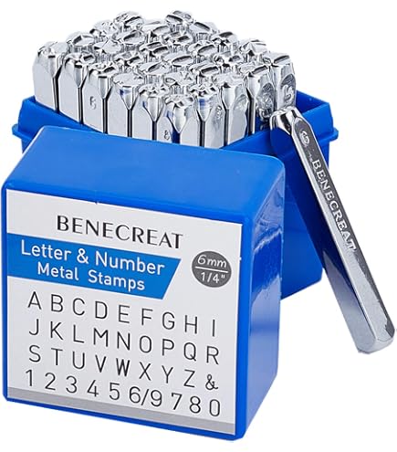Kit Poinçons Alphabet 36 Lettres Acier - Outil Marquage Cuir 6mm Avec Poignée