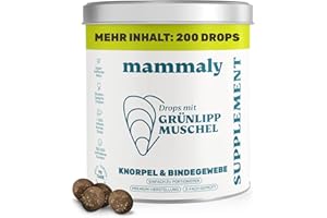 Grünlippmuschel Hund die Gelenktabletten von mammaly - ca. 200 Snacks für Hunde (340g) - Kann positiven Beitrag bei Arthrose leisten - Alternative zu Tabletten, Kapseln & Grünlippmuschelpulver