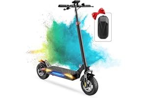 iScooter Patinete Electrico Adultos, 48V 12.5Ah Batería, Patinete Eléctrico Plegable 10"" con App, Carga Máxima 200 kg, 4 Modos de Velocidad, Scooter Eléctrico Adulto con Bolsa Patinete Electrico