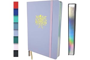 Schloss Planner A5 Bullet Journal | 180 g/m² extra dickes Bambus Papier | 160 Seiten | Gepunktet/Dot Grid | Nachhaltiges Notizbuch/Tagebuch | Silberner Buchschnitt (Schmetterling, Lavendel)