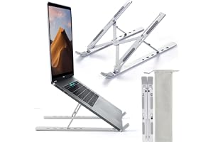 SKY-TOUCH Adjustable Laptop Stand for Desk, Portable Computer Support Stand Foldable Laptop Holder, Ventilated Cooling Notebook Stand for MacBook Pro Air, Lenovo, Dell, HP, Laptops,Tablet