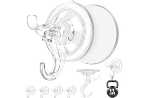 Aetubree 5-Pack Saugnapfhaken ohne Bohren, Extra starke wiederverwendbare Saughaken für Bad, Küche, Fenster, Glas, Hält bis zu 5 kg, 7 cm Durchmesser, transparent