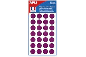 Apli-AGIPA 111846 Pastille Adhésive 15 mm Pochette Lot de 168, Violet