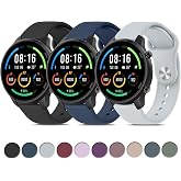 Vancle 3 Pieces 22mm Watch Strap for Xiaomi Mi Watch/Color Sport/S1/S1 Active/S3/2/2 Pro, Replacement Silicone Sports Wristba