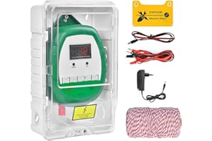 YYYUYONG 10KM Pastor Electrico con Hilo para Cerca eléctrica 200 MT,2J Cerca eléctrica Controlador,Cerca eléctrica Pastor para perros caballos Cría de animales pastores, para Granja Pastar Jardín