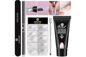 Saviland Kit Gel Unghie Ricostruzione, 30g Poly Nails Estensione Unghie Gel Builder Gel per unghie Gel per Ricostruzione Unghie Kit per Unghie Acrilico Estensione Unghie Gel Set Clear