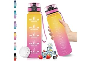 Vikaster Trinkflasche Sport, 500ml / 1L / 1,5L BPA-frei Tritan Auslaufsicher Kunststoff Wasserflasche, Kohlensäure Geeignet, Sportflasche für Fahrrad, Kinder, Schule, Fitness, Yoga