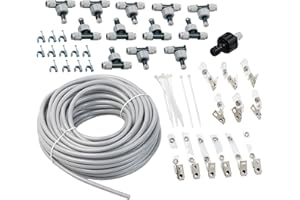 Royal Gardineer Water mist: water atomiser set with 20 m hose and 12 metal nozzles (water mist patio, water mist garden, air conditioners and fans)