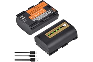 Pickle Power 2-Pack LP-E6 Akku mit USB Typ-C Ladebuchse, Kamera Akku für Canon EOS 5D Mark II III IV, 80D, 90D, 70D, 60D, 6D, 6D Mark II, 7D, 7D Mark II, 5DS, 5DS R, XC10, XC15, BMPCC 4k 6k DSLR