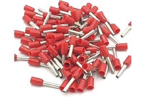 PEPTE Puntali rossi da 100x 1mm isolati con crimpatura terminale singola