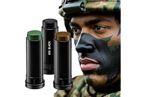 AONAT 3 Pezzi Crema Mascheramento Militare – Military Camouflage Face Paint Sticks, Body Paint Stick Ideale per Cosplay & Body painting (Nero, Marrone, Verde)