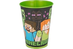 Stor Vaso Infantil de plástico Reutilizable de 260 ml de Minecraft