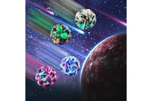 YEAPEAK Moon Bouncing Balls 4 Pezzi, Astro Jump Ball, Palla Spaziale Rimbalzante, Space Ball, Space Bouncing Balls, Mini Bouncy Bouncing Jumpball Per Bambini All'Aperto, Moon Ball Palla Da Allenamento