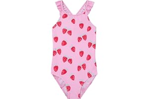 Harry Bear Girls Swimming Costume | Strawberry Girls Swimsuit | One Piece Swimsuit for The Beach Or Pool | Ages 2 to 10 Years