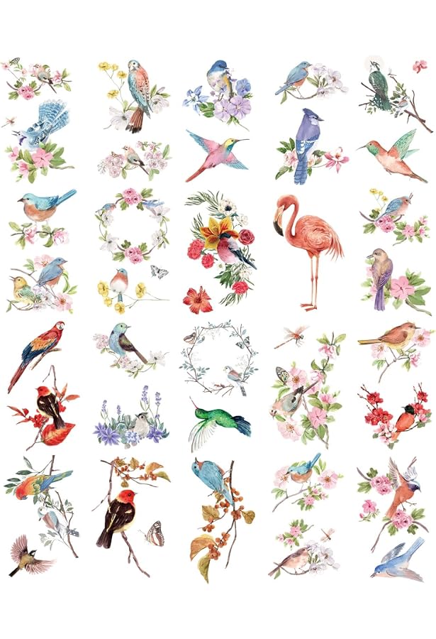 Tatouages Temporaires Colibris Aquarelle - 17 Motifs Réalistes, Imperméables - 4
