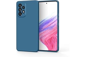 Yisica Funda para Samsung Galaxy A53 5G, Funda de Silicona con Diseño Especial de Borde Recto, Protección Completa para Samsung A53 5G, Azul Marino