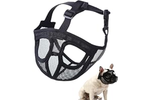 ZOUWEL Museruola per cani, museruola per cani, museruola corta, per cani, protezione contro le esche da masticare, abbaiare, maschera per cani francese, shih-Tzu, carlino, anche, gatti