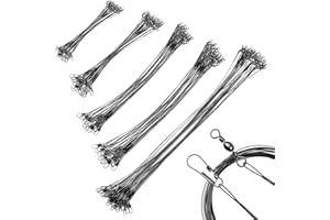 ‎DRAGONX2 100 Stücke Stahlvorfach Hecht Praktisches Angelzubehör Stahl Angeln Vorfach Hecht Angelschnur Vorfach Für Salzwasser Süßwasser, Vorfach Angeln Vorfächer, 10 cm, 15 cm, 20 cm, 25 cm, 30 cm, Schwarz